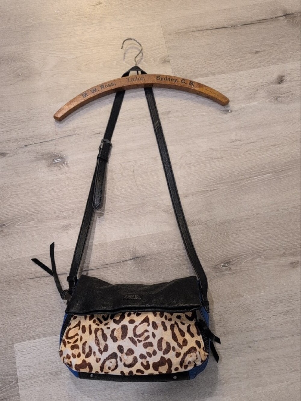 Aimee Kestenberg Black Leather & Leopard Print Crossbody Bag - Picture 4 of 16